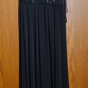 R & M Richards Black Sequin Maxi Dress